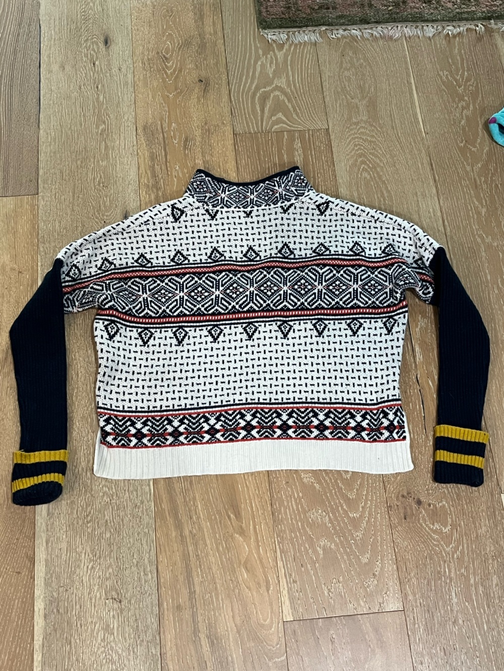 Maeve Anthropologie Fair Isle Mock Neck Sweater Multicolor Knit Pullover Sz S - Picture 11 of 14